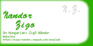 nandor zigo business card