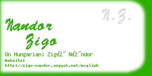 nandor zigo business card